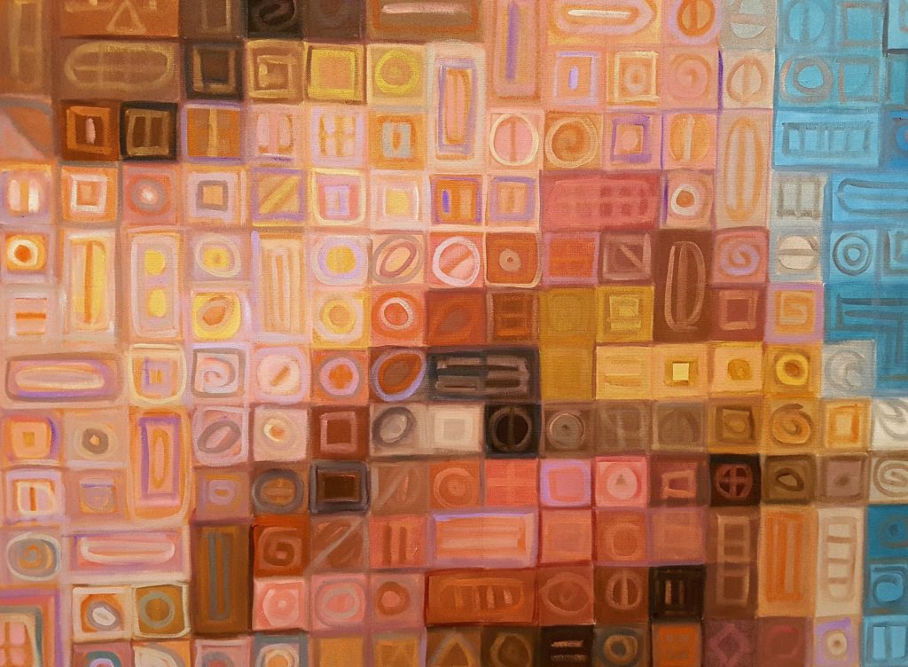 Abstraction - Peinture à l'huile sur toile - 130 x 110 cm_ CedVernay